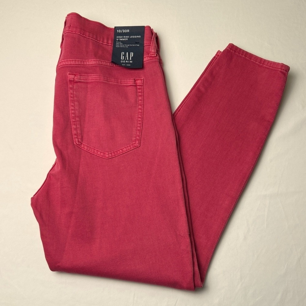 Gap Women High Rise Skinny Jeans Skimmer Pink Size 10/30 Stretch Bold Casual NEW